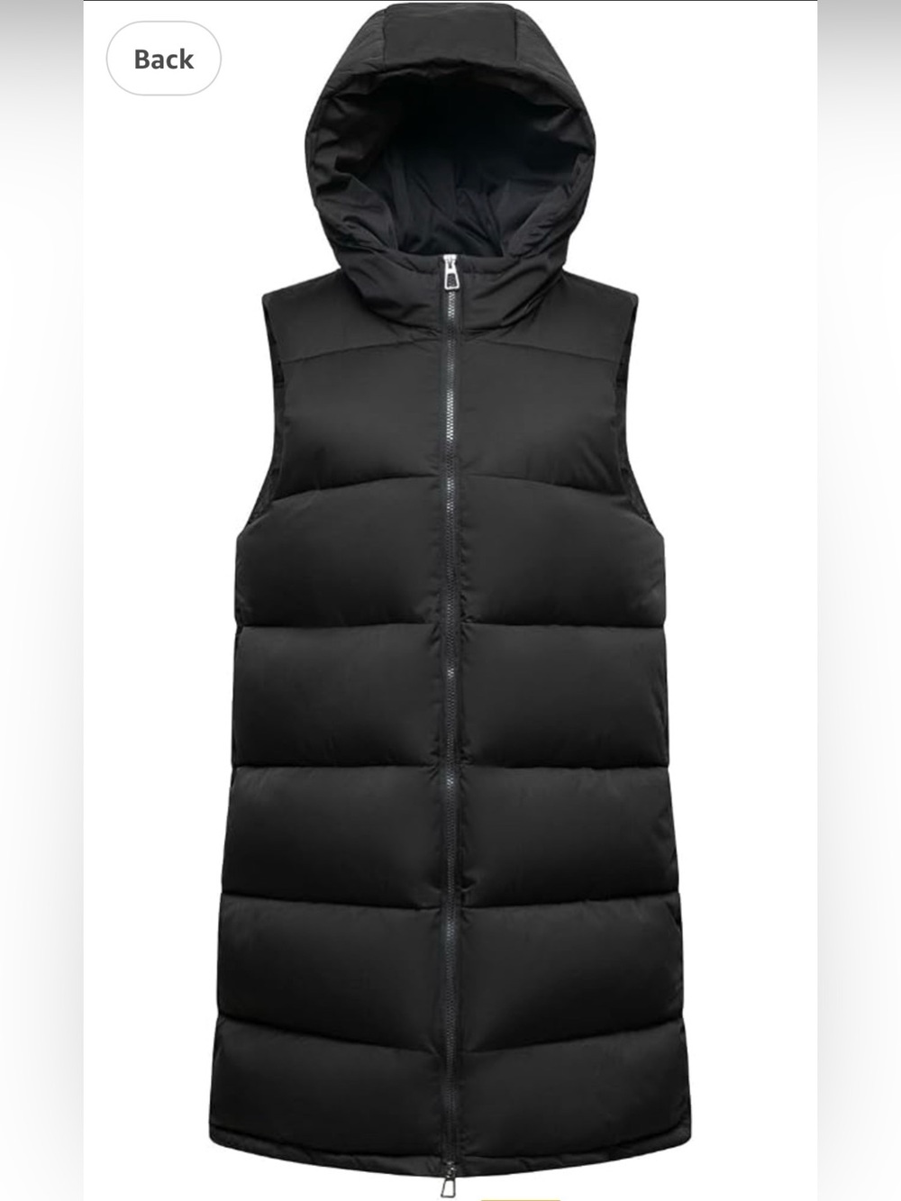 Puffit London Hooded Black Long Puffer Vest